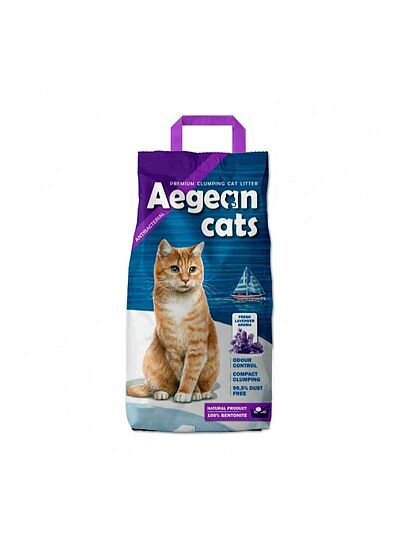 Aegean Cats Lavender Άμμος Υγιεινής Μπετονίτη με Άρωμα Λεβάντας 11,8Lt (10Kg)