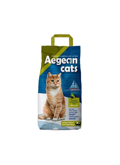 Aegean Cats Aegean Cats Άμμος Υγιεινής Μπετονίτη με Άρωμα Λάδι Ελιάς 11,8Lt (10Kg)
