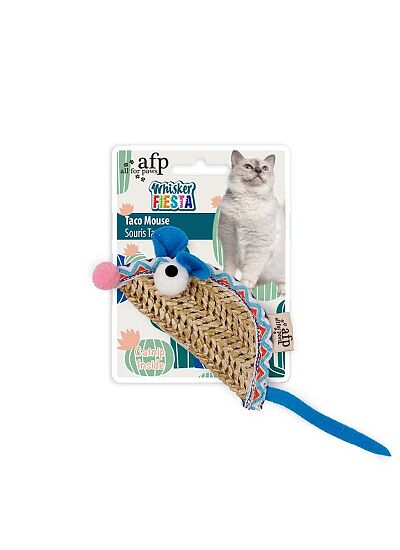 Afp Taco Mouse Ποντικάκι από Ψάθα με Ήχο & Catnip (18cm)