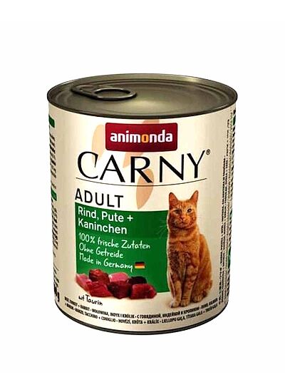 Animonda Carny Cat Adult Πατέ Με Μοσχάρι, Γαλοπούλα & Κουνέλι 800gr