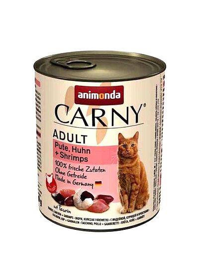 Animonda Carny Cat Adult Πατέ Με Γαλοπούλα, Κοτόπουλο & Γαρίδες 800gr