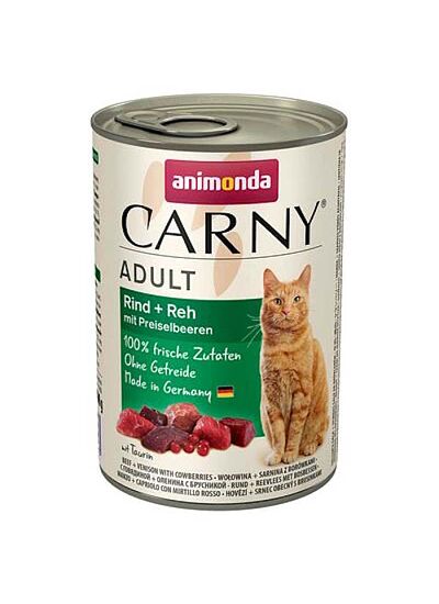 Animonda Carny Cat Adult Πατέ Με Μοσχάρι, Ζαρκάδι & Μύρτιλο 400gr