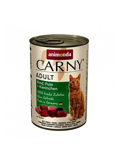 Animonda Carny Cat Adult Πατέ Με Μοσχάρι, Γαλοπούλα & Κουνέλι 400gr
