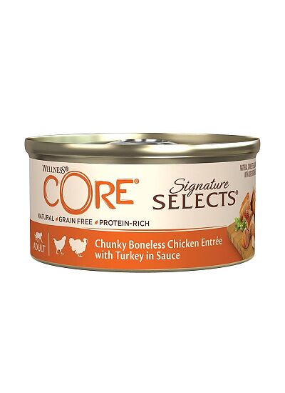 Wellness Core Signature Selects Τρυφερά Κομματάκια Κοτόπουλο & Γαλοπούλα Σε Σάλτσα 79gr
