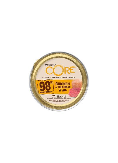 Wellness Core Cat Adult Πατέ 98% Κοτόπουλο & Αγριογούρουνο 85gr
