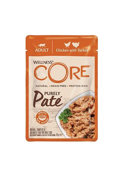 Wellness Core Cat Adult Πατέ Κοτόπουλο & Γαλοπούλα 85gr