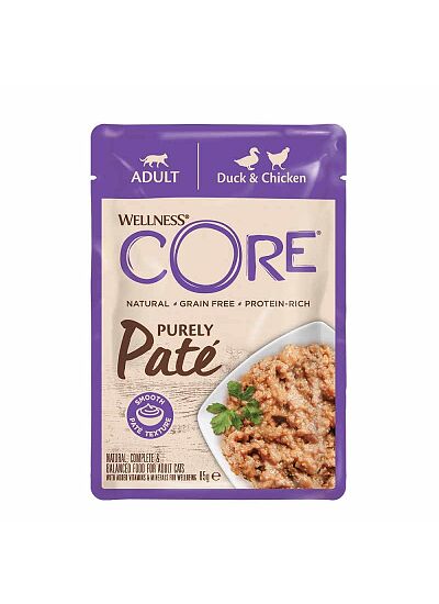Wellness Core Cat Adult Πατέ Πάπια & Κοτόπουλο 85gr