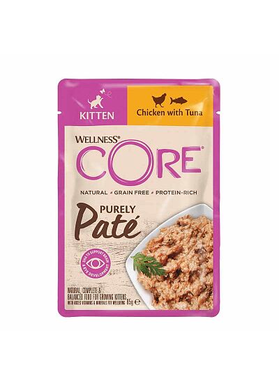 Wellness Core Kitten Πατέ Κοτόπουλο & Τόνος 85gr