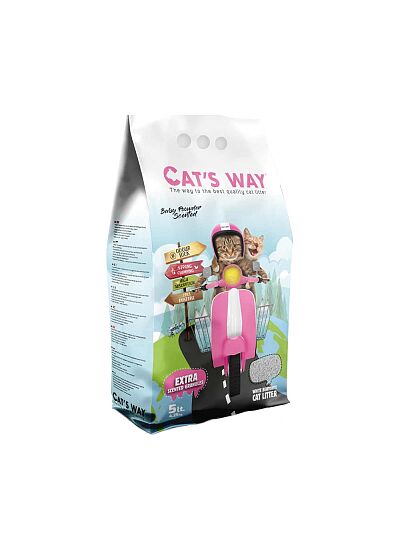 Cat's Way Baby Powder Άμμος Υγιεινής Μπετονίτη με Άρωμα Πούδρας 5Lt (4,25Kg)