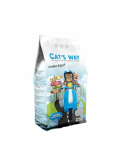 Cat's Way Carbon Effect Άμμος Υγιεινής Μπετονίτη, Χωρίς Άρωμα με Ενεργό Άνθρακα 10Lt (8,5Kg)