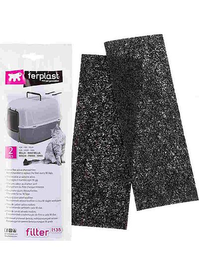 Ferplast Ανταλλακτικό Φίλτρο Άνθρακα Για Τουαλέτα Γάτας L135 (20x0.2x7cm) 2τμχ