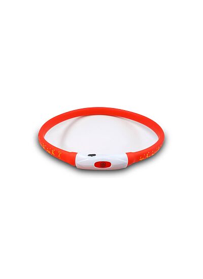 Glee Φωτιζόμενο Περιλαίμιο Ασφαλείας για Σκύλους Κόκκινο (55cm)