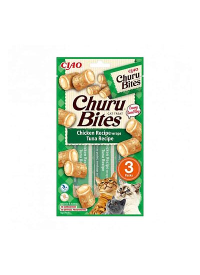Ciao Churu Bites Λιχουδιά σε Ρολάκια με Γεύση Κοτόπουλο & Τόνο για Γάτες (3x10gr)