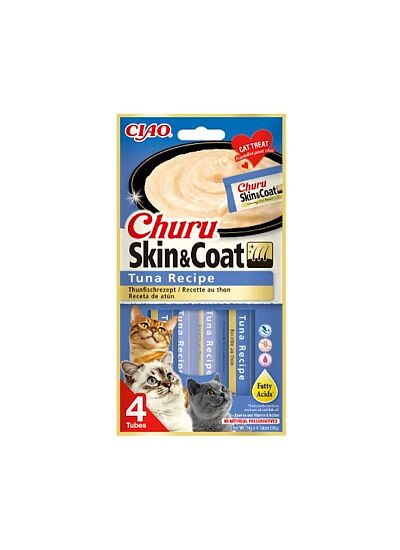 Ciao Churu Skin & Coat Λιχουδιά σε Κρέμα με Γεύση Τόνο για Γάτες (4x14gr)