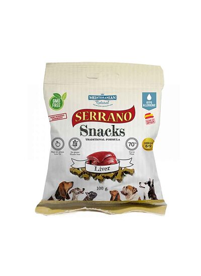 Mediterranean Serrano Snacks Liver Λιχουδιά για Σκύλους 100gr
