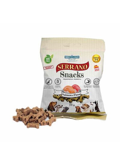 Mediterranean Serrano Snacks Salmon & Tuna Λιχουδιά για Σκύλους 100gr