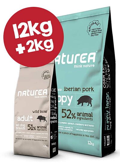 Naturea Naturals Puppy Large Breed Iberian Pork 12Kg + 12Kg ΔΩΡΟ