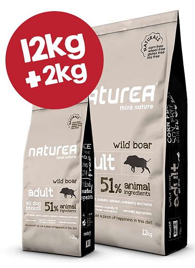 Naturea Naturals Adult Wild Boar 12Kg + 2Kg ΔΩΡΟ