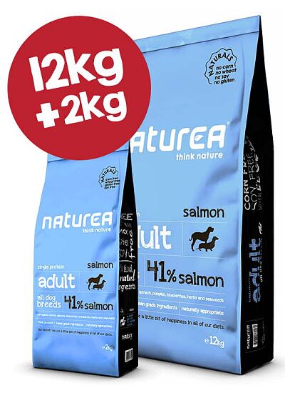 Naturea Naturals Adult Salmon 12Kg + 2Kg ΔΩΡΟ
