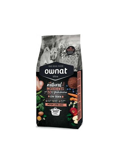Ownat Ultra Low Grain Adult Medium Lamb & Rice 3Kg