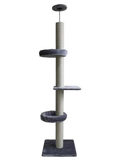 Pet Interest Γατόδεντρο Cat Tower To Ceiling Grey 2 Nests (60x60x248cm)