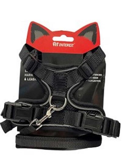 Pet Interest Επιστήθιο H   Harness & Οδηγός για Γάτες Μάυρο/Small