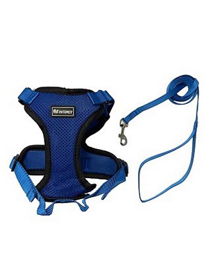 Pet Interest Επιστήθιο H   Harness & Οδηγός για Γάτες Μπλε/X Small