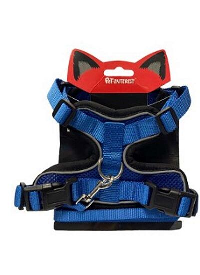 Pet Interest Επιστήθιο H   Harness & Οδηγός για Γάτες Μπλε/X Small