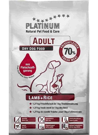 Platinum Adult Lamb & Rice Μαγειρευτή   Ξηρά Τροφή 1.5Kg