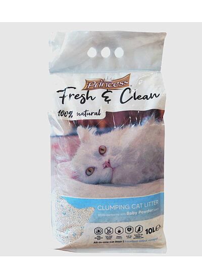 Princess Baby Powder Άμμος Υγιεινής Μπετονίτη με Άρωμα Πούδρας 10Lt (8,5Kg)