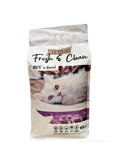 Princess Lavender Άμμος Υγιεινής Μπετονίτη με Άρωμα Λεβάντα 10Lt (8,5Kg)