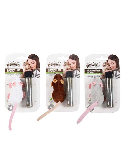 Pawise Nature First Λούτρινο Ποντικάκι με Catnip (8cm)