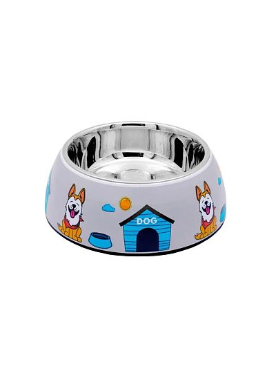 SW Diva Bowl Sweet House Με Ανοξείδωτο Πιατάκι Και Αντιολισθητικό Λάστιχο Στον Πάτο Γκρι 14cm