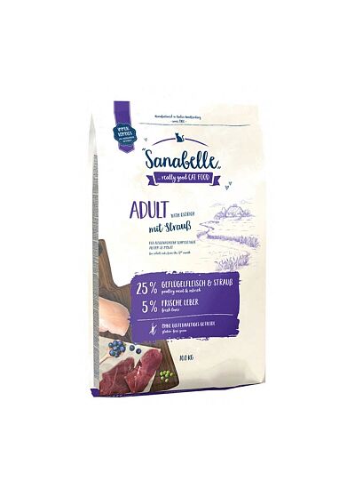 Sanabelle Low Grain Cat Adult με Στρουθοκάμηλο 10Kg