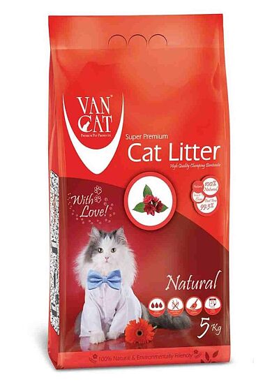 Van Cat Natural Άμμος Υγιεινής Μπετονίτη Χωρίς Άρωμα 5.9Lt (5Kg)