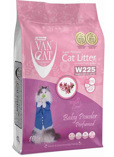 Van Cat Baby Powder Άμμος Υγιεινής Μπετονίτη με Άρωμα Πούδρας 11.8Lt (10Kg)