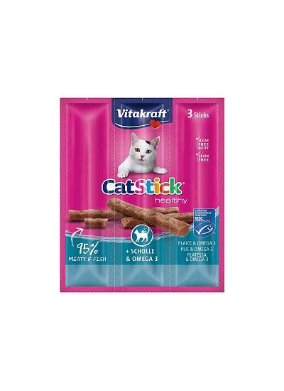 Vitakraft Cat Stick Healthy   Plaice & Omega 3 Λιχουδιά για Γάτες (3x18gr)