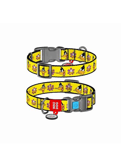 Wau Dog Περιλαίμιο με Smart ID & Πλαστικό Κούμπωμα   Looney 1 (25mm x 31 49cm)