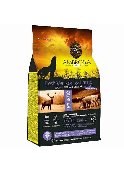 Ambrosia Grain Free Adult Fresh Venison & Lamb 2Kg