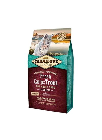 Carnilove Grain Free Cat Adult Fresh Carp & Trout 2Kg   Sterilised