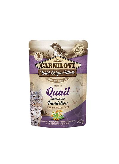 Carnilove Γάτα Φακελάκι Quail enriched with Dandelion 85gr