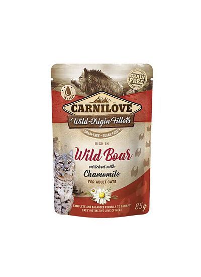 Carnilove Γάτα Φακελάκι Wild Boar enriched with Chamomile 85gr