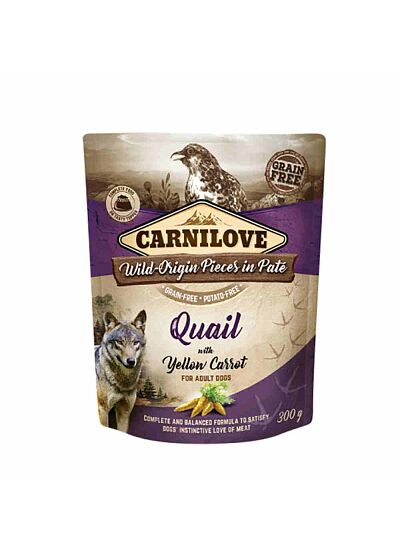 Carnilove Σκύλος Φακελάκι Quail with Yellow Carrot 300gr