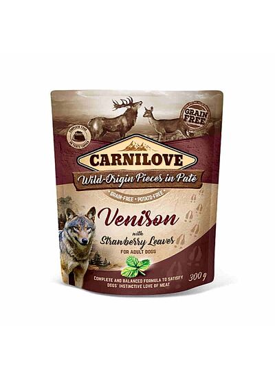 Carnilove Σκύλος Φακελάκι Venison with Strawberry Leaves 300gr