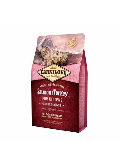 Carnilove Grain Free Kitten Salmon & Turkey 2Kg   Healthy Growth