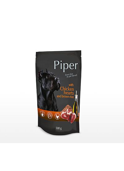 PIPER ADULT  Καρδιά Κοτόπουλου & Καστανό Ρύζι POUCH 500gr