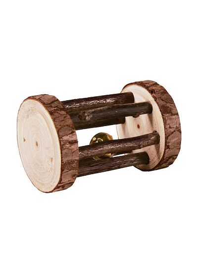 Trixie Παιχνίδι Κύλινδρος από φυσικό υλικό με κουδούνι 7Χ5 cm