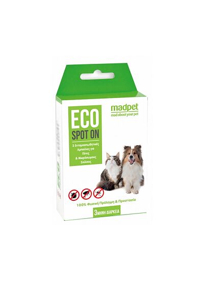 Madpet Απωθητική Αμπούλα Eco Spot On για Γάτες & Μικρά Σκυλιά (3 τμχ)