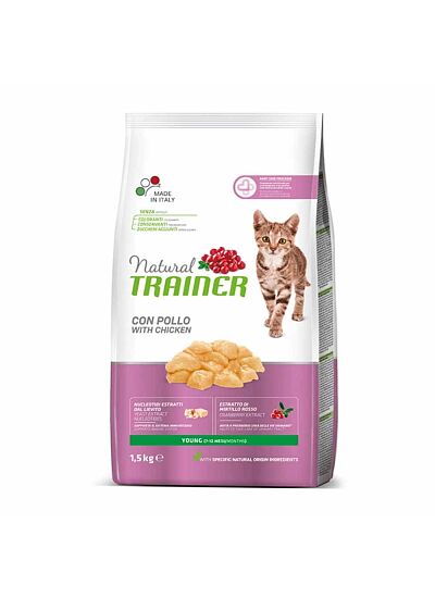 Natural Trainer Low Grain Young Cat Chicken 1,5Kg