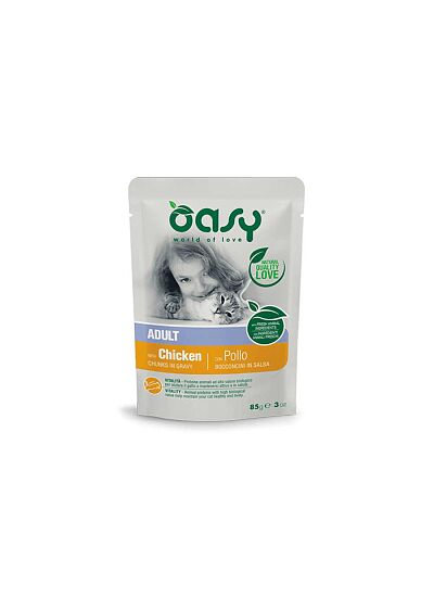 Oasy Cat Lifestage Φακελάκι Κοτόπουλο 85gr